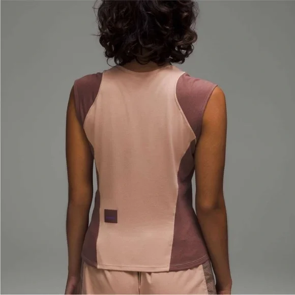 Lululemon Cap Sleeve Hiking Tank Top Pink Clay / Dark Oxide size 12 - Picture 2 of 8